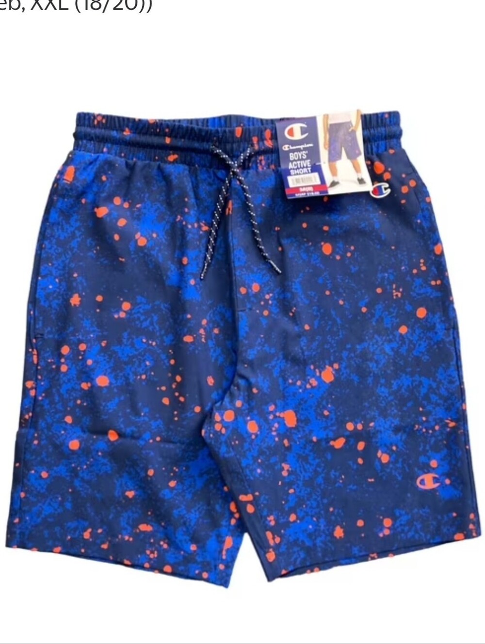 Champion Boy's Lightweight Pull On Logo Active Shorts (Surf The Web, XXL (18/20)